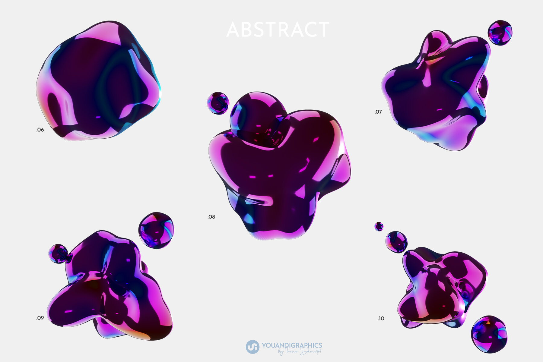 Liquid Metal Fusion 3D Backgrounds 11