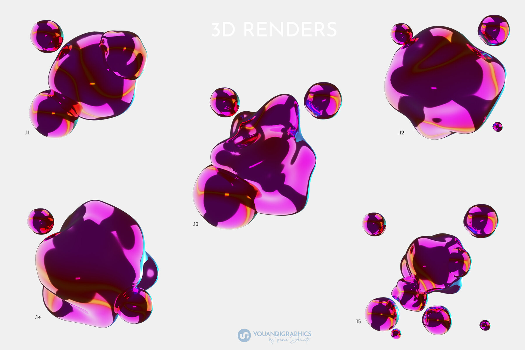 Liquid Metal Fusion 3D Backgrounds 12