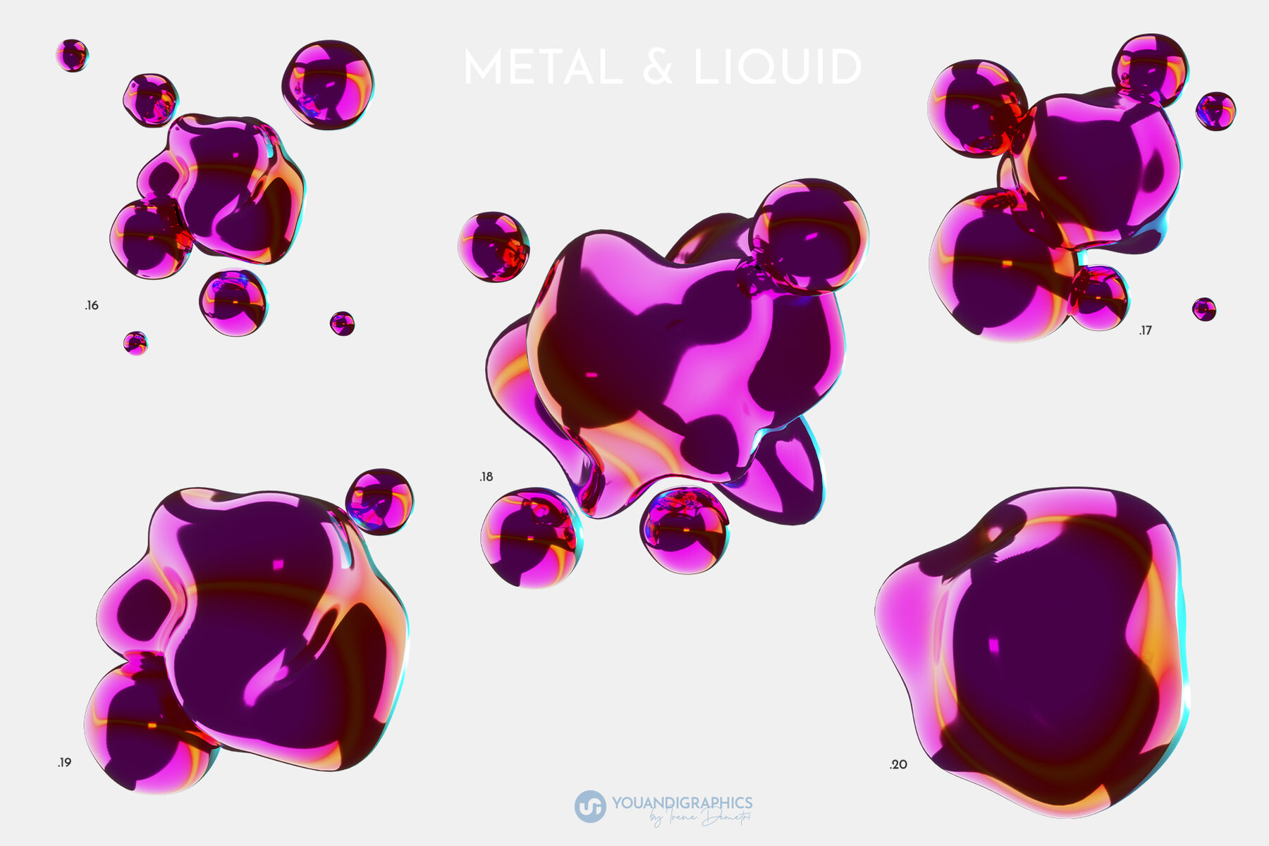 Liquid Metal Fusion 3D Backgrounds 13