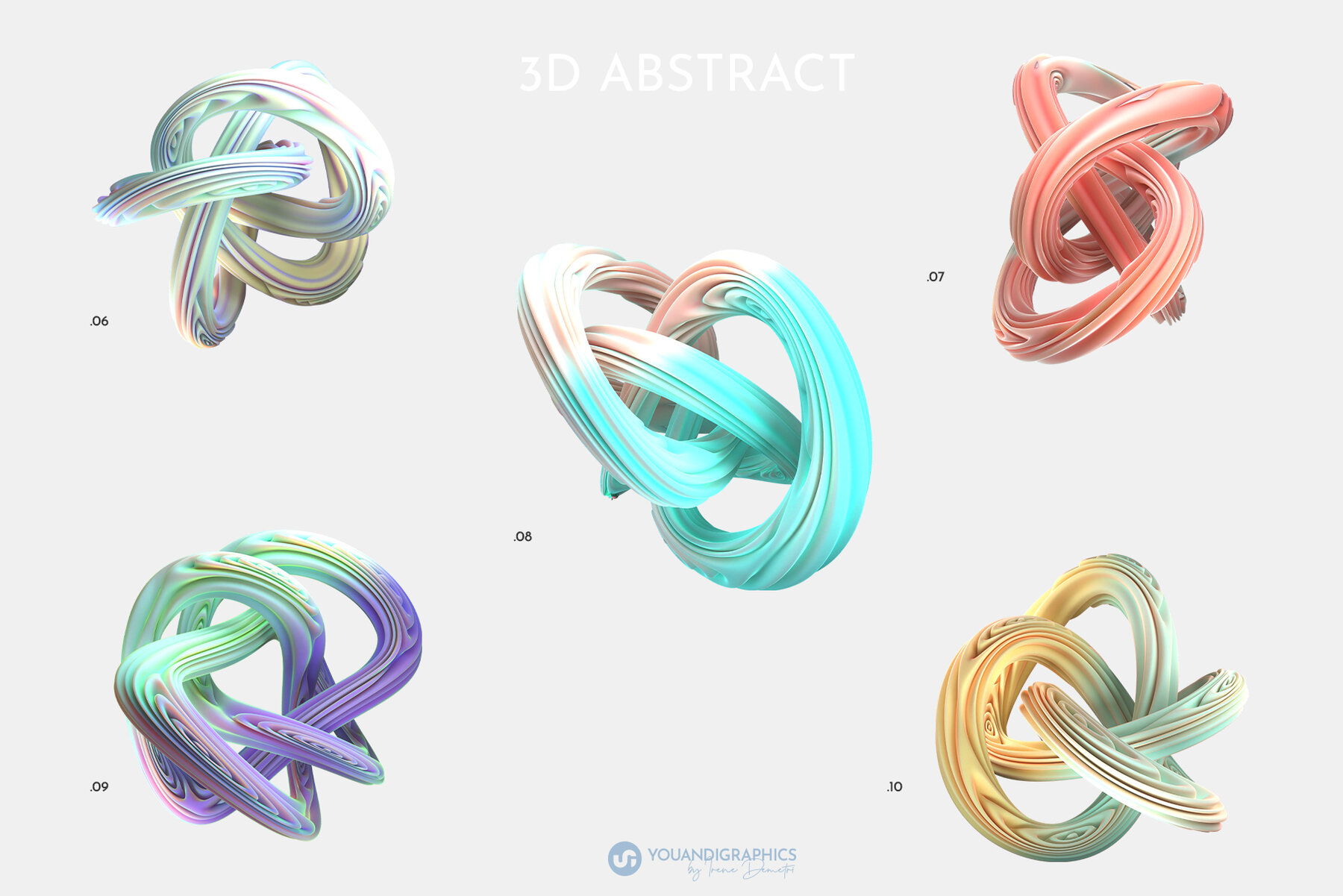 Soft   Creamy Abstract 3D Collection 14