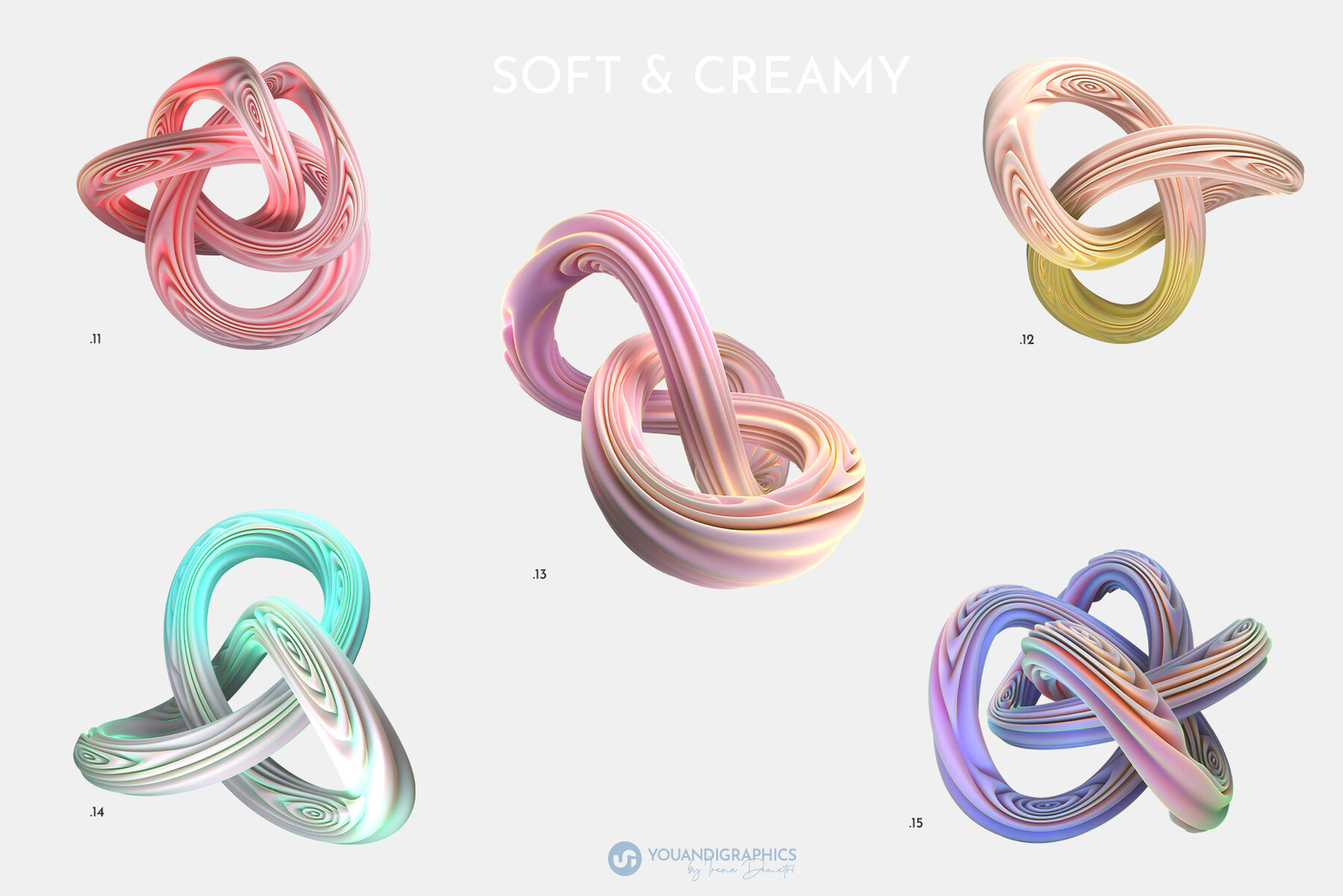 Soft   Creamy Abstract 3D Collection 15