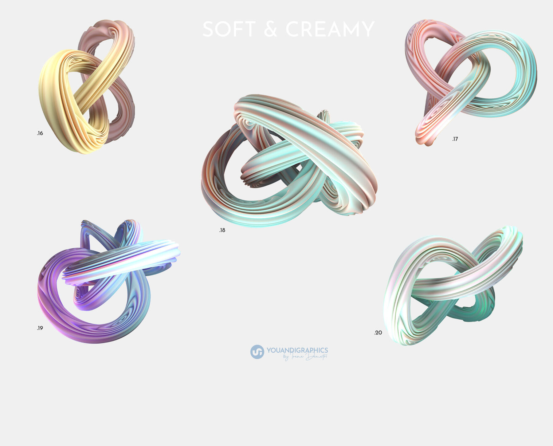 Soft   Creamy Abstract 3D Collection 16