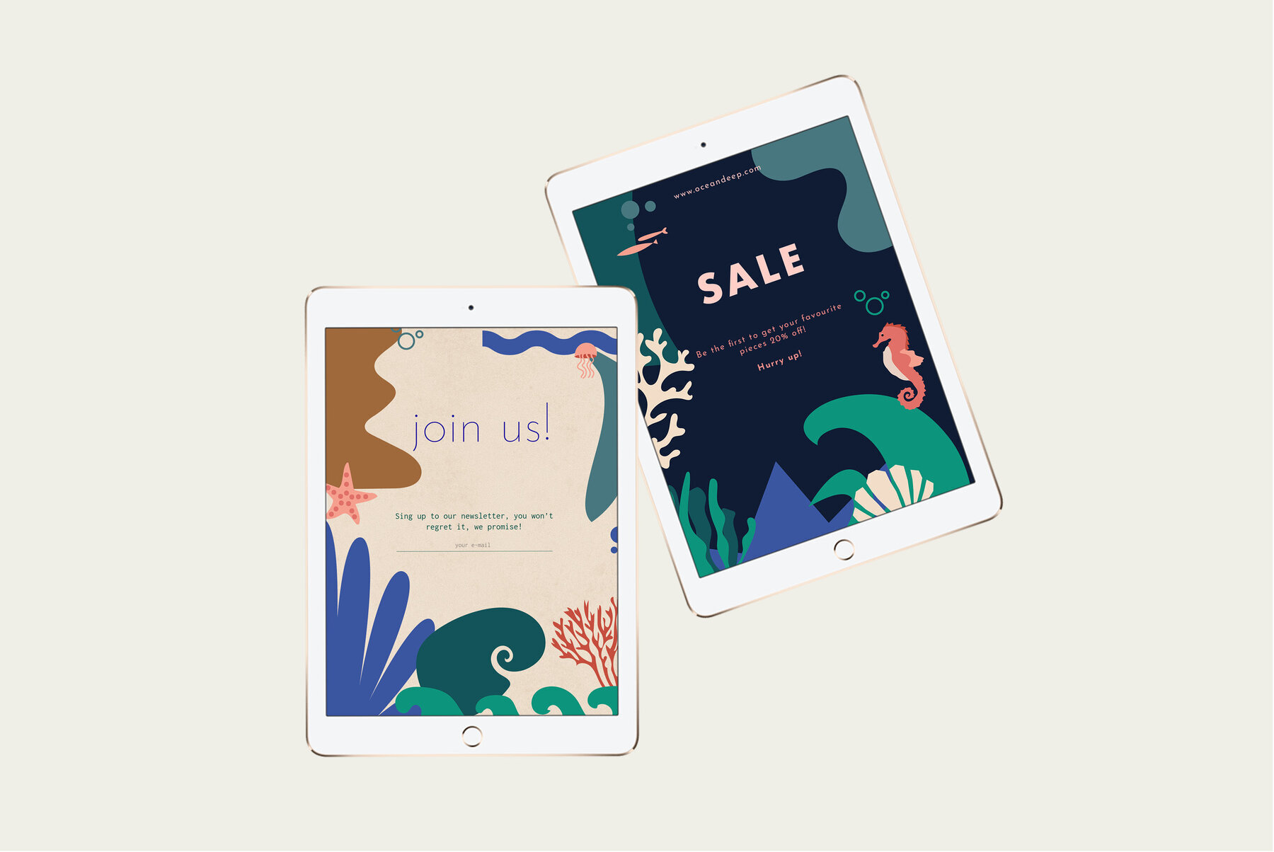 Ocean Deep Abstract Shapes   Illustrations 2