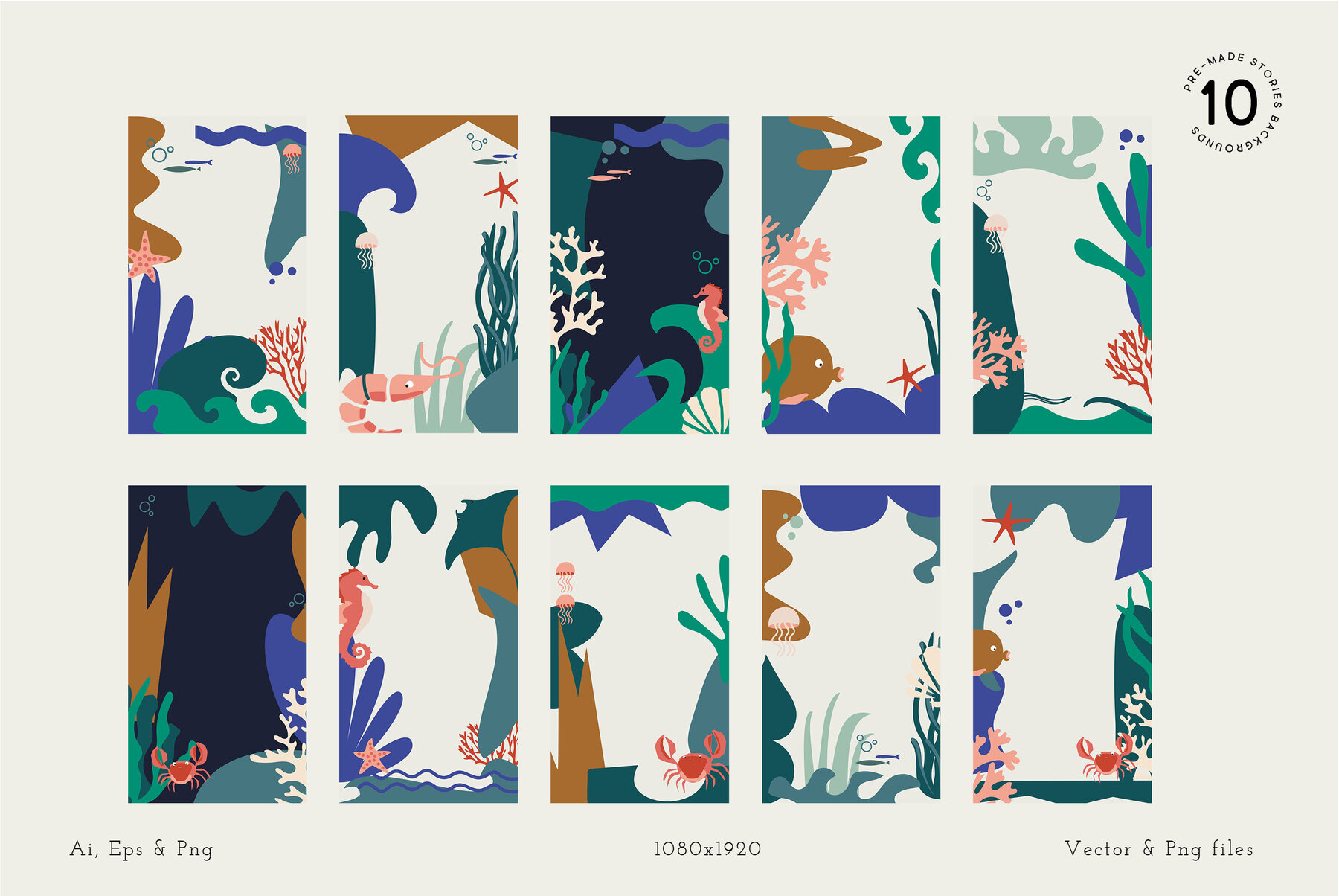 Ocean Deep Abstract Shapes   Illustrations 6