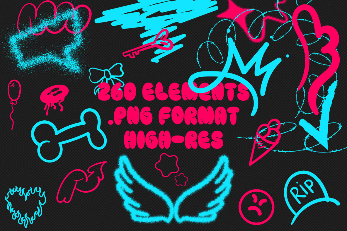 Graffiti Toolkit   260 Hand Drawn Graphics 5