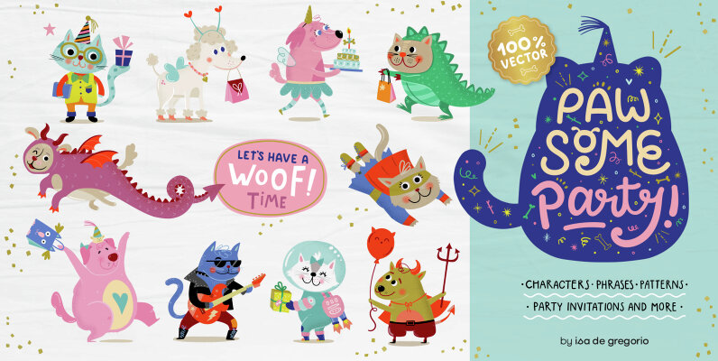 Pawsome Party Cute Pets Collection