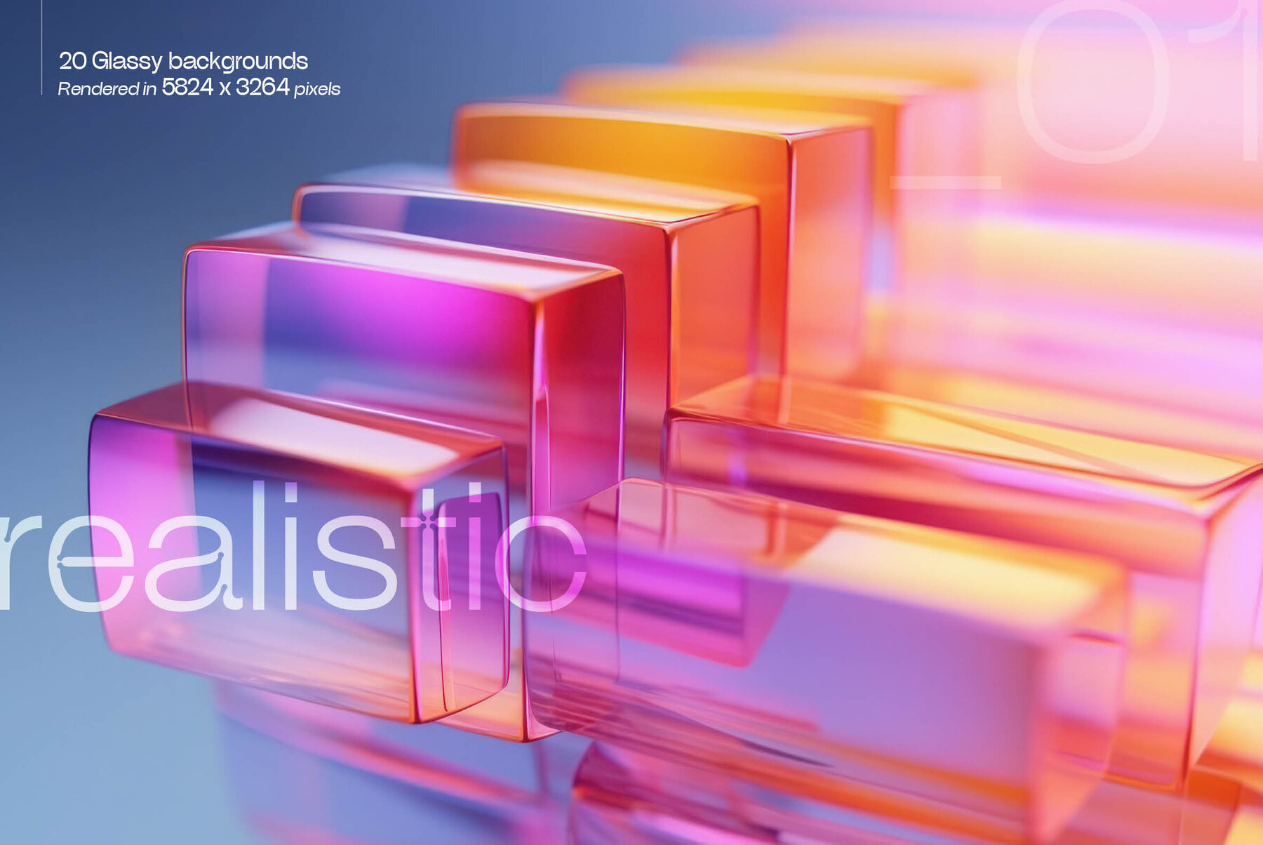 Glassy 3D Backgrounds Series V 1 2