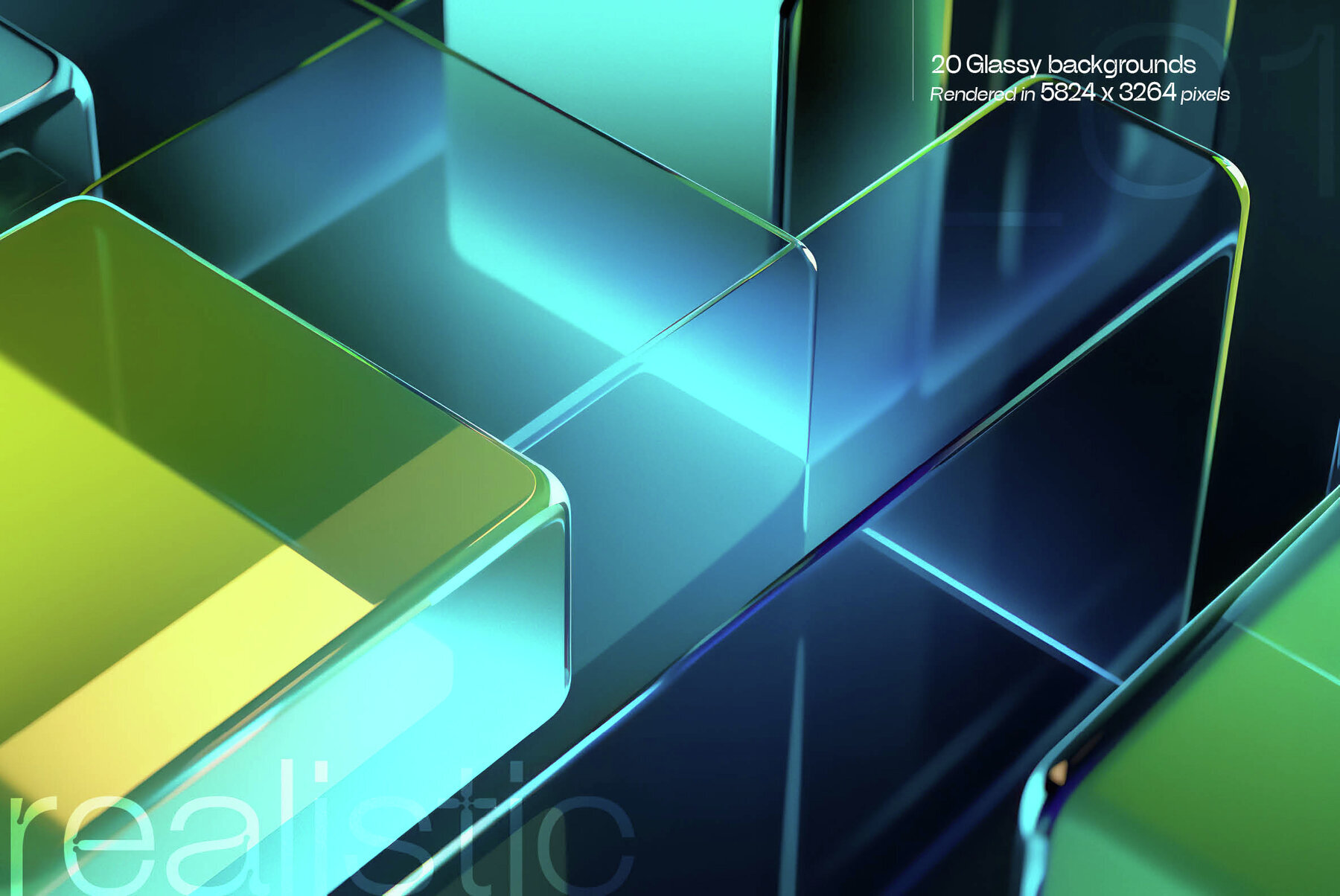 Glassy 3D Backgrounds Series V 3 2