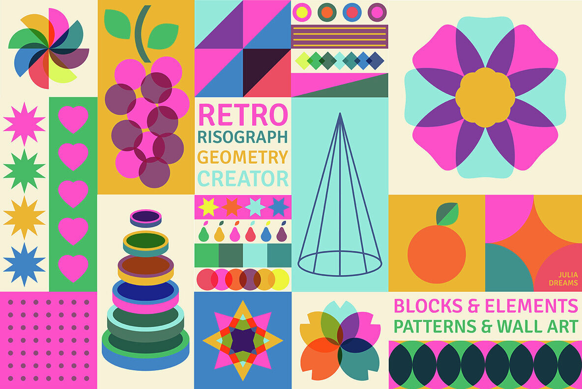 Retro Risograph Geometry Creator 1