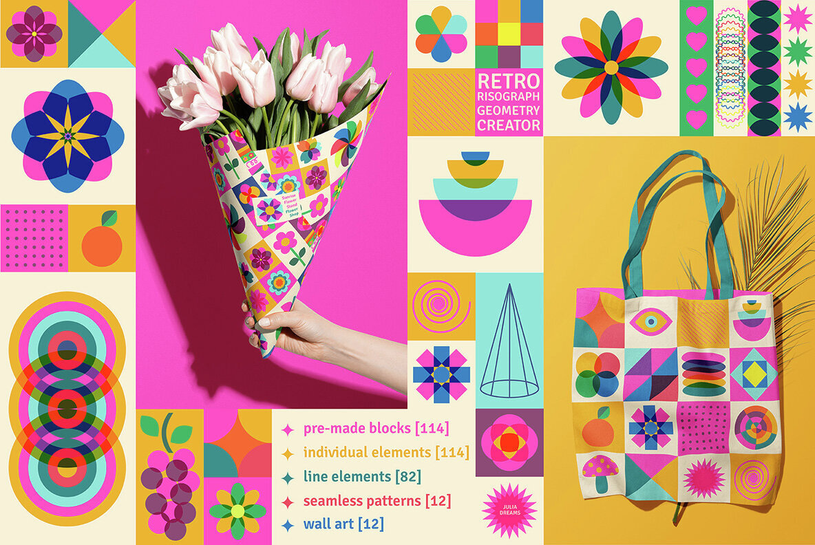 Retro Risograph Geometry Creator 2