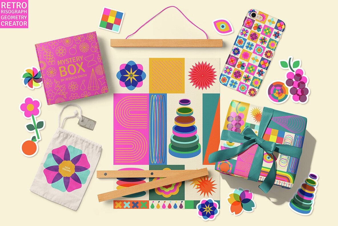 Retro Risograph Geometry Creator 3