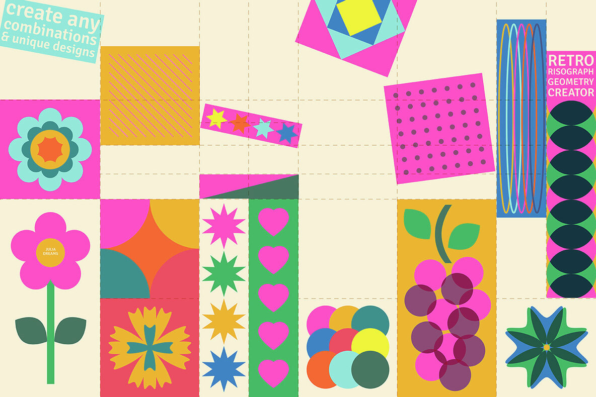 Retro Risograph Geometry Creator 4