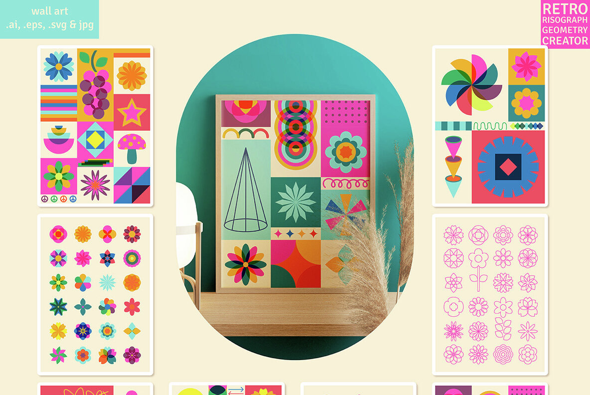 Retro Risograph Geometry Creator 5