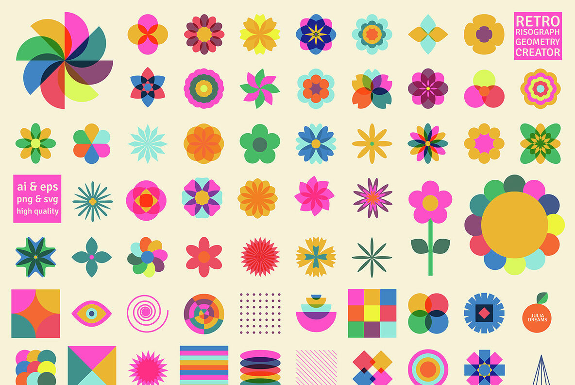 Retro Risograph Geometry Creator 9