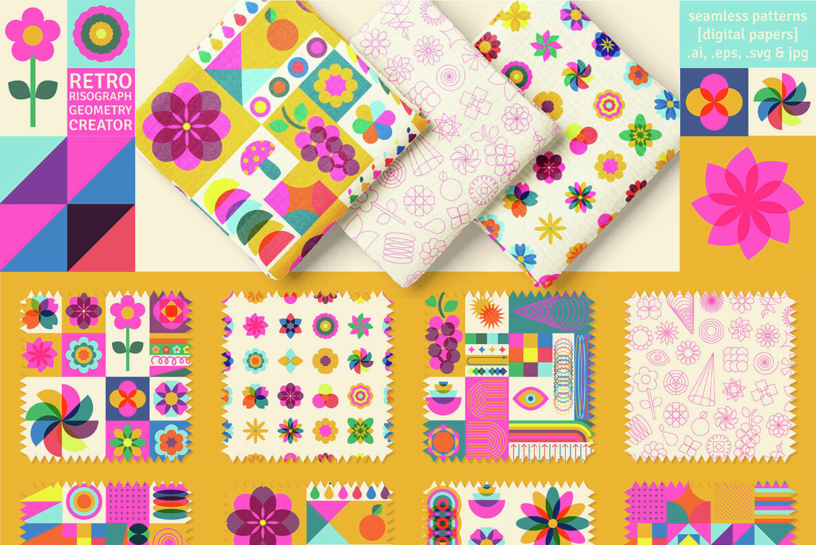 Retro Risograph Geometry Creator 13