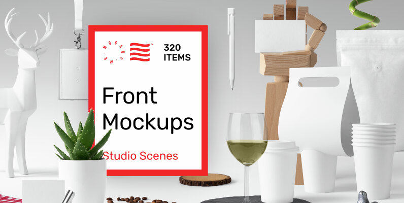Front View Mockups   Studio Scenes