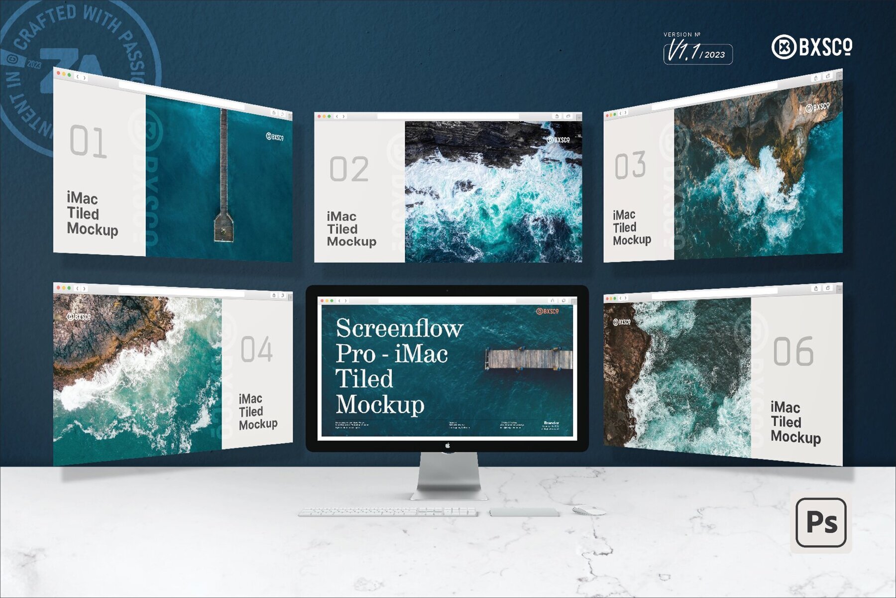 ScreenFlow Pro iMac Tiled Mockup 1