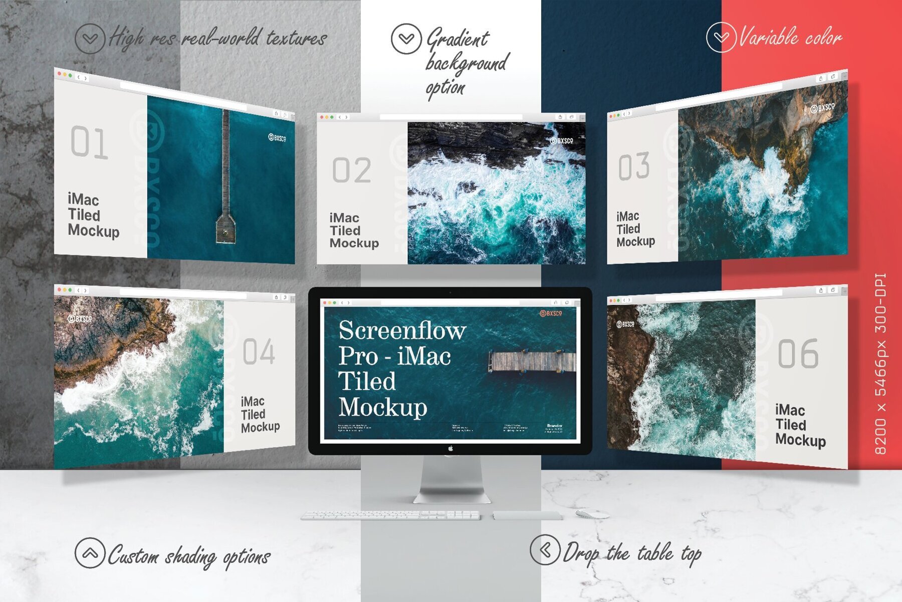 ScreenFlow Pro iMac Tiled Mockup 2