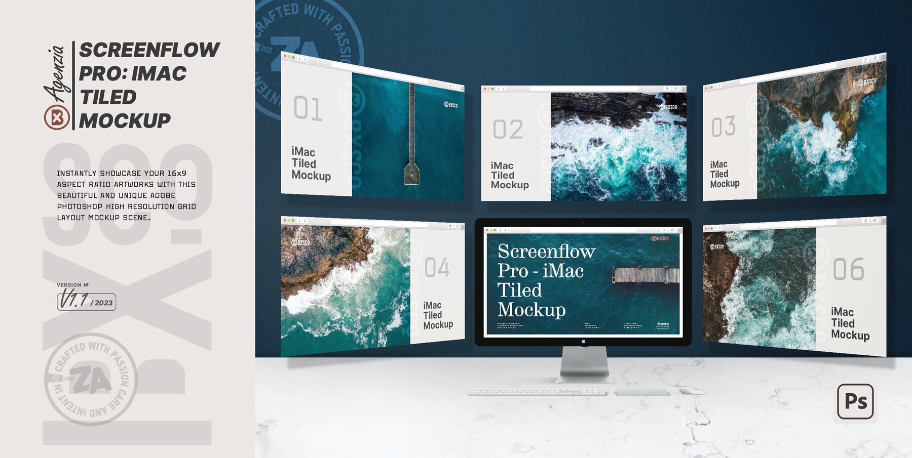 ScreenFlow Pro iMac Tiled Mockup 15