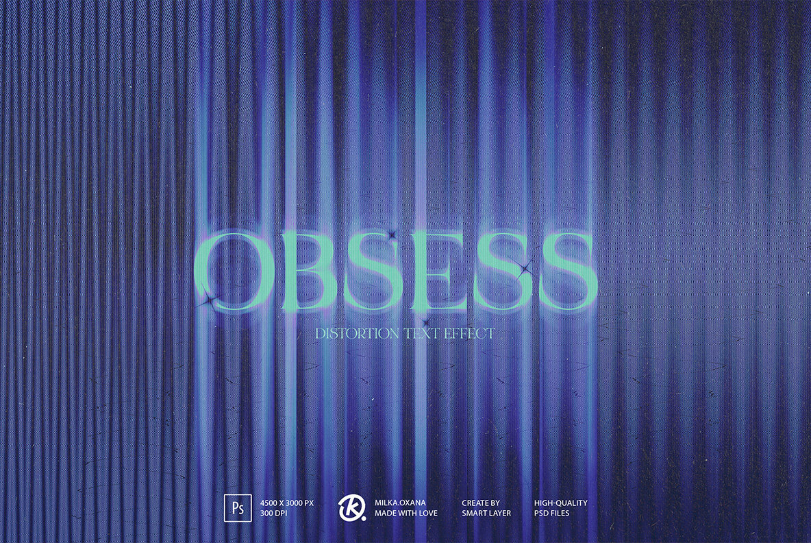Obsess Distortion Photoshop Text Effect 1
