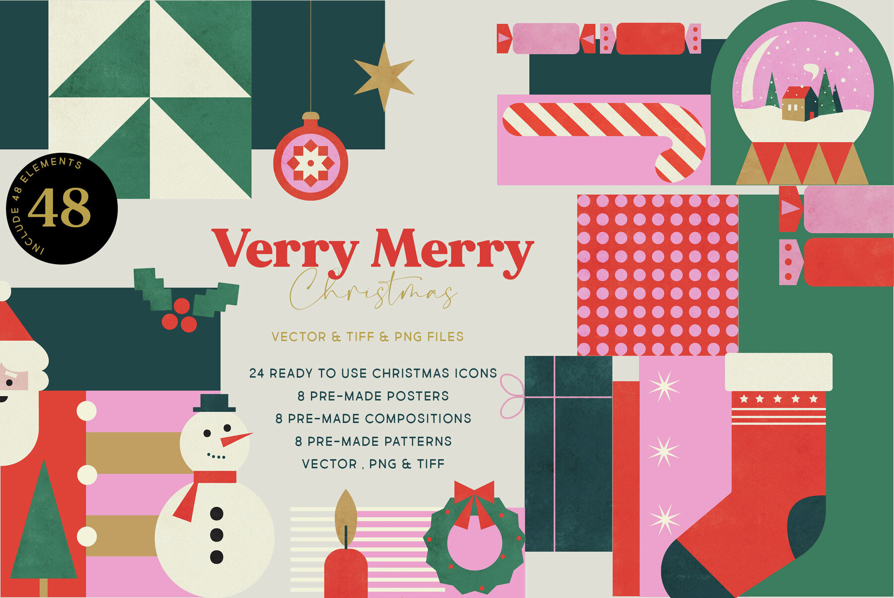 Verry Merry Christmas Illustrations 1