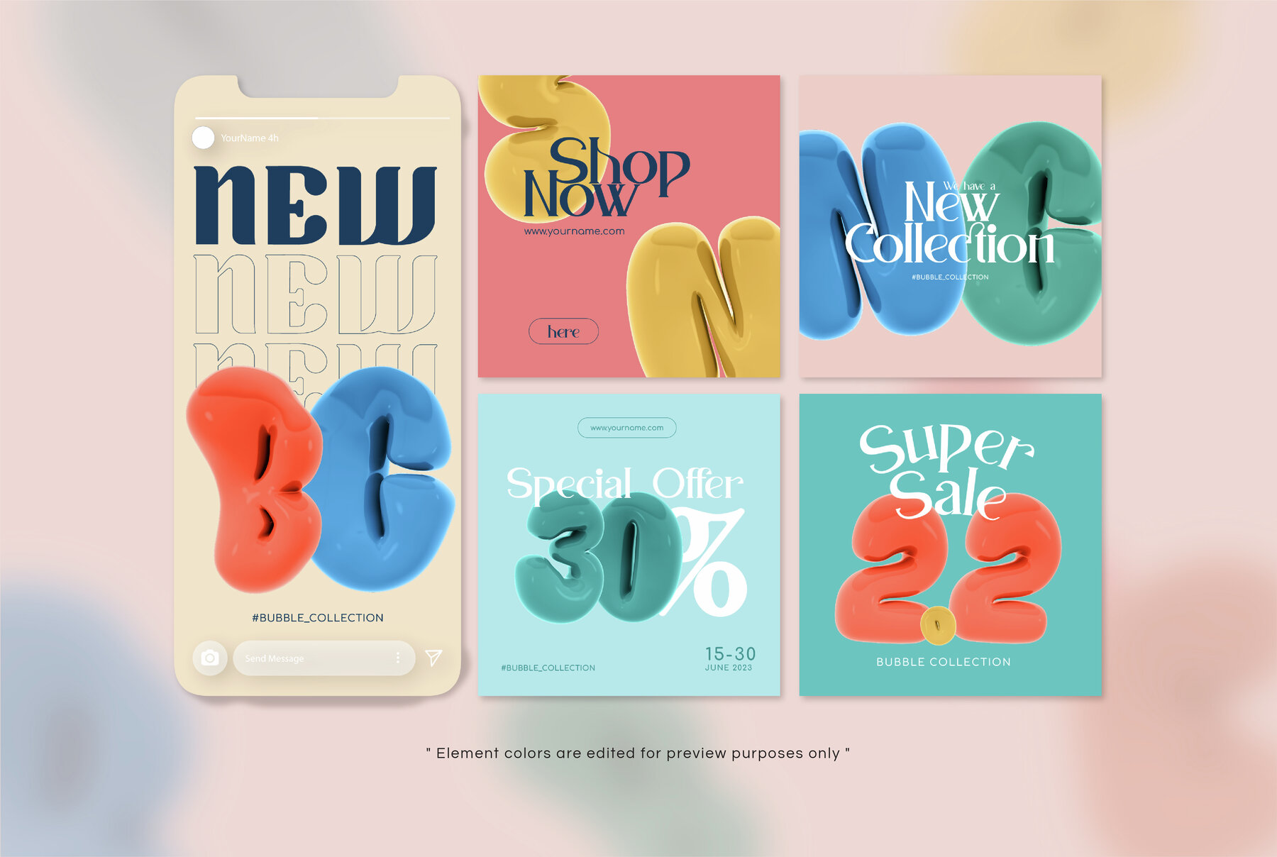 Bubble typography elements 6