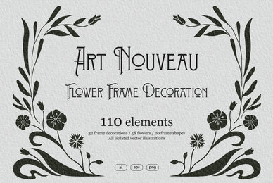 Art Nouveau Flower Frame