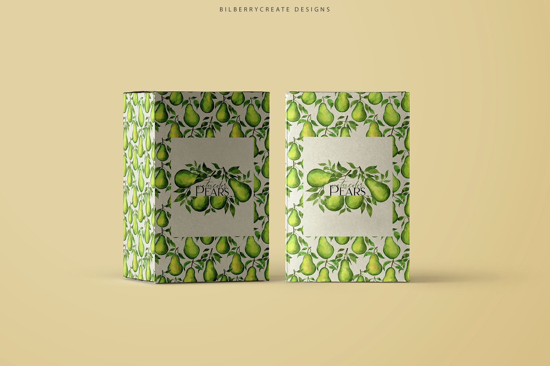 Watercolor Pears art set 2