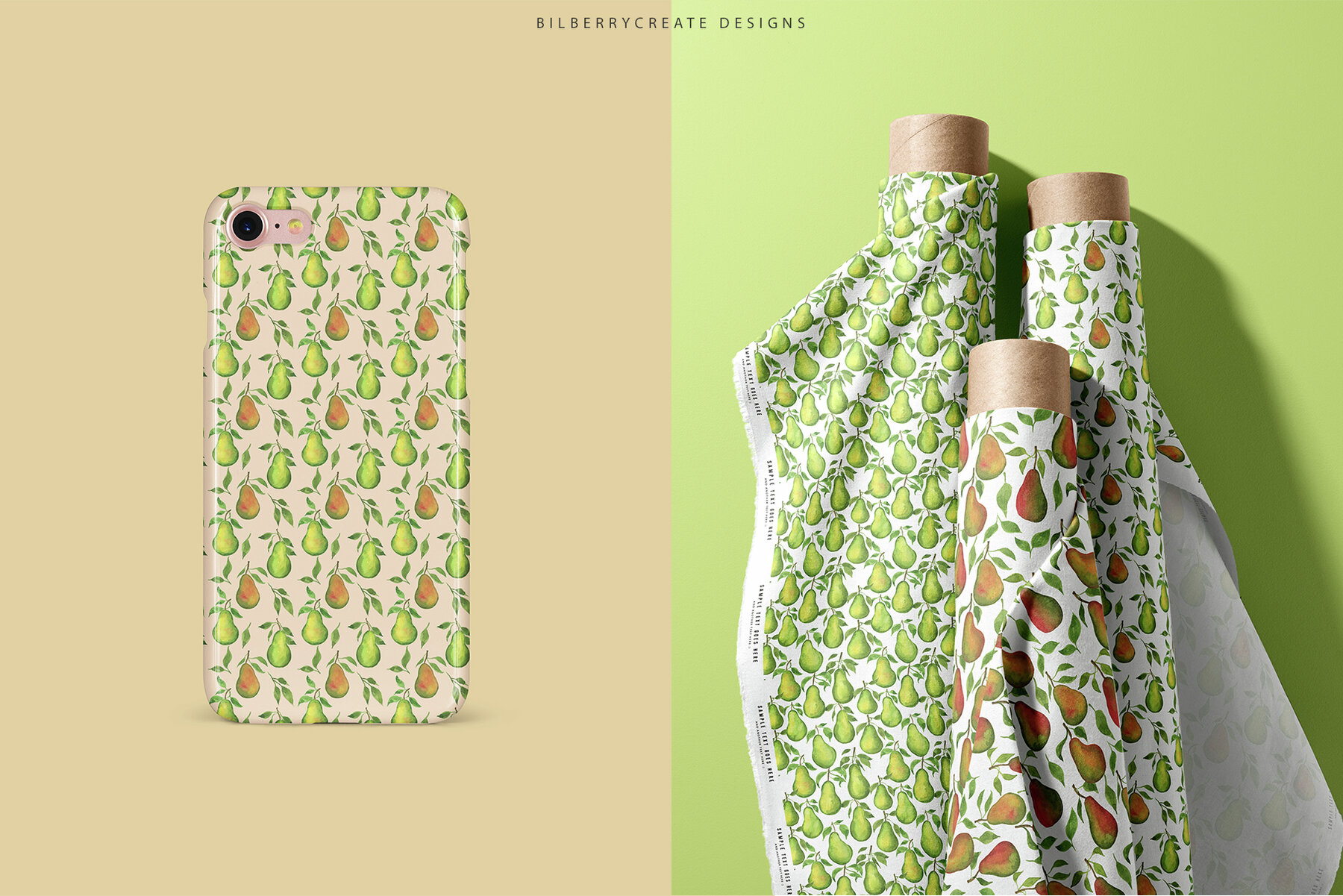 Watercolor Pears art set 9