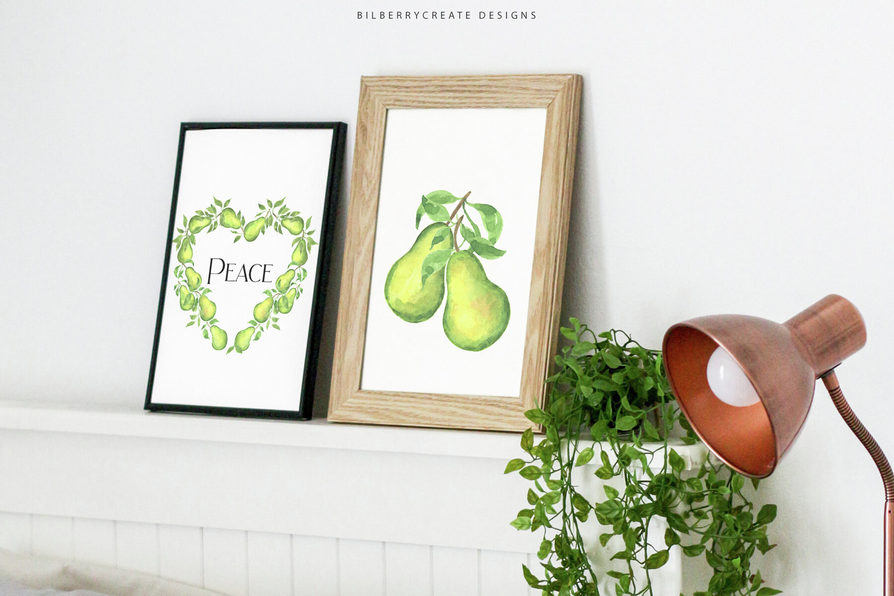 Watercolor Pears art set 16