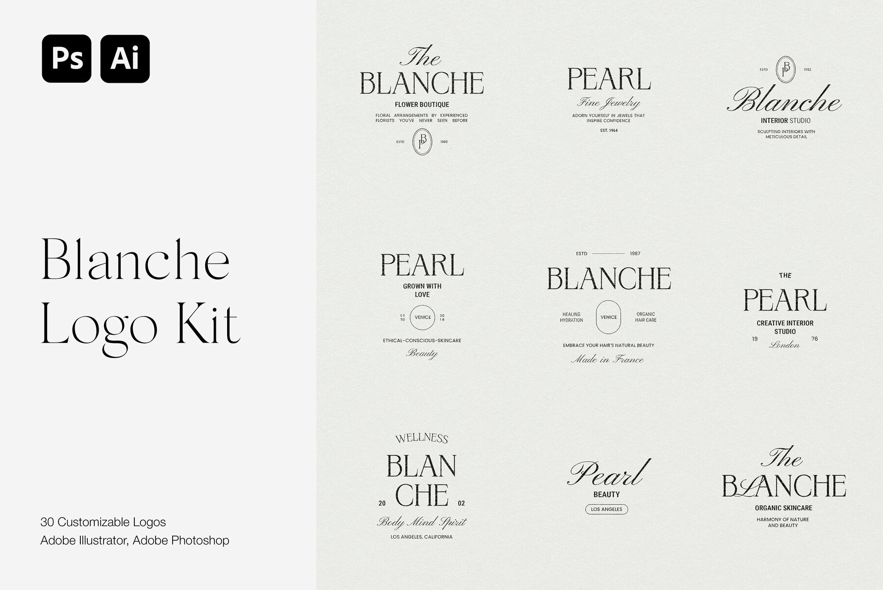 Blanche Minimalist Logo Kit Ai Eps Psd 1