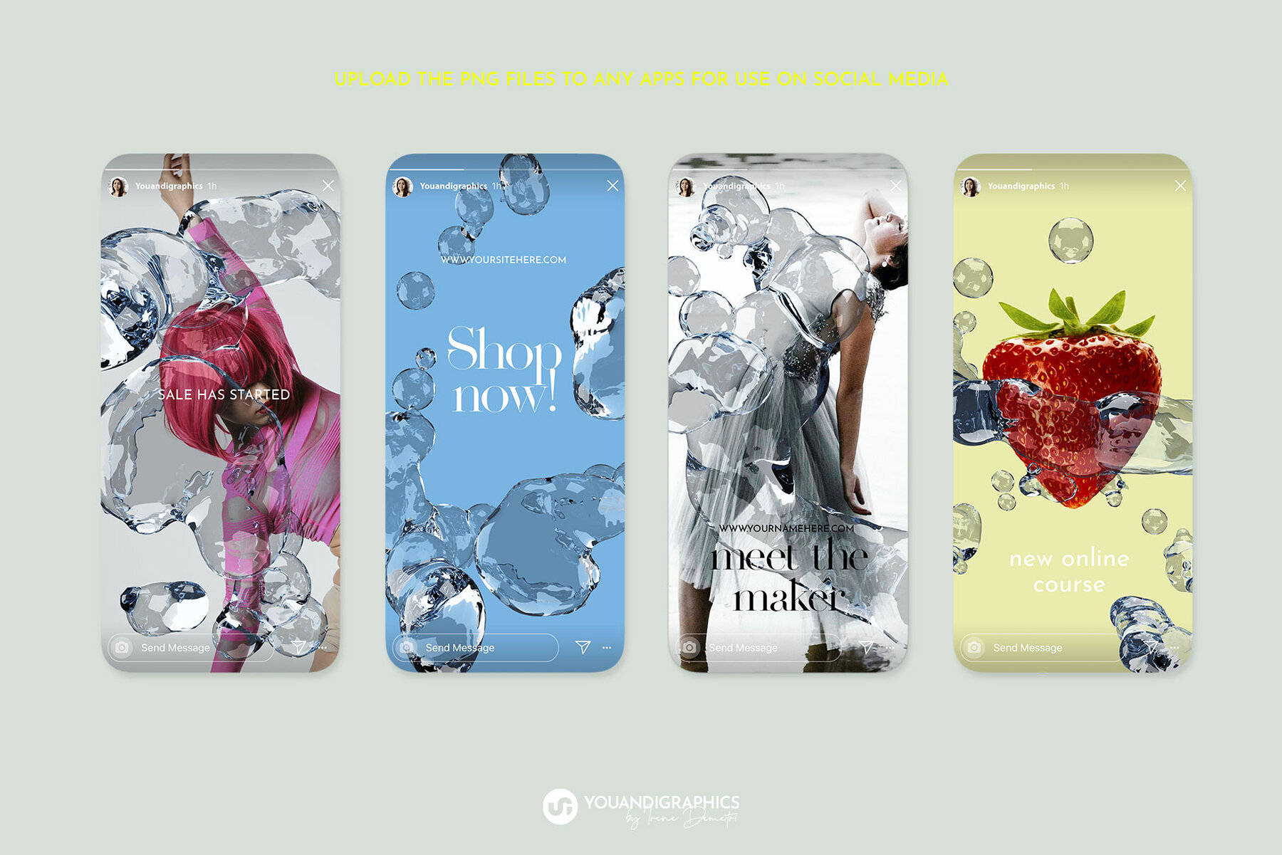 Water 3D Overlays with Transparency 7