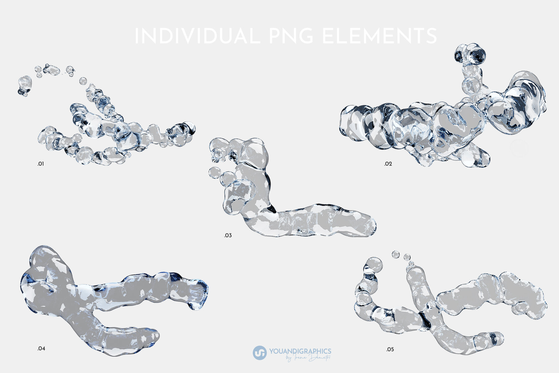 Water 3D Overlays with Transparency 11