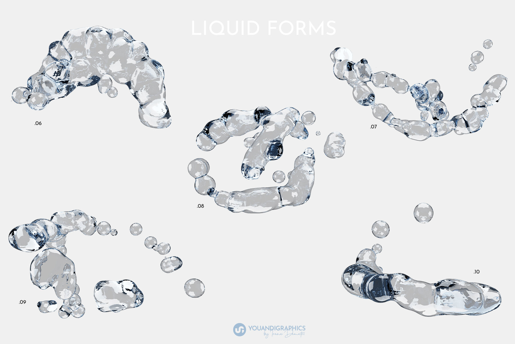 Water 3D Overlays with Transparency 12