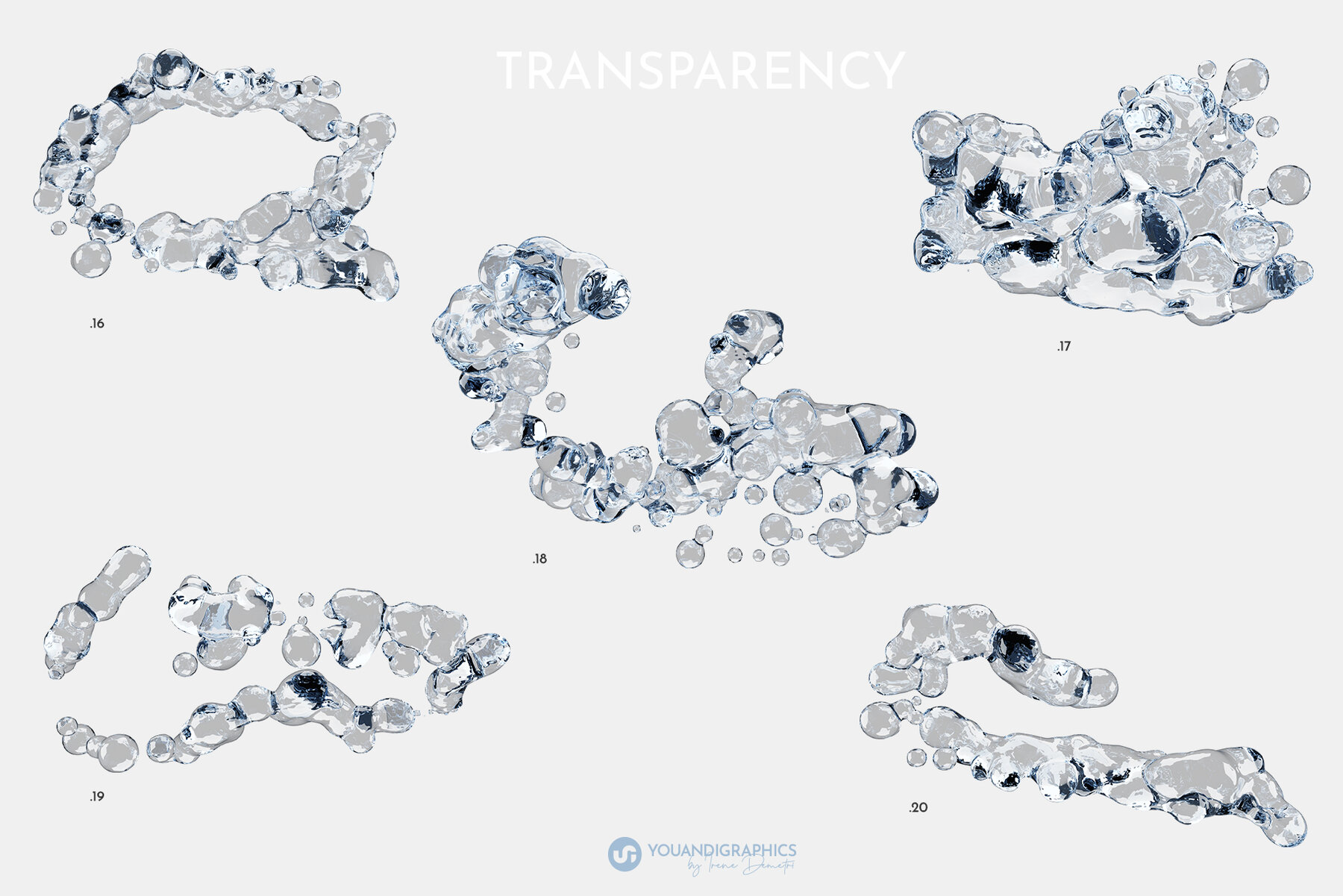 Water 3D Overlays with Transparency 14