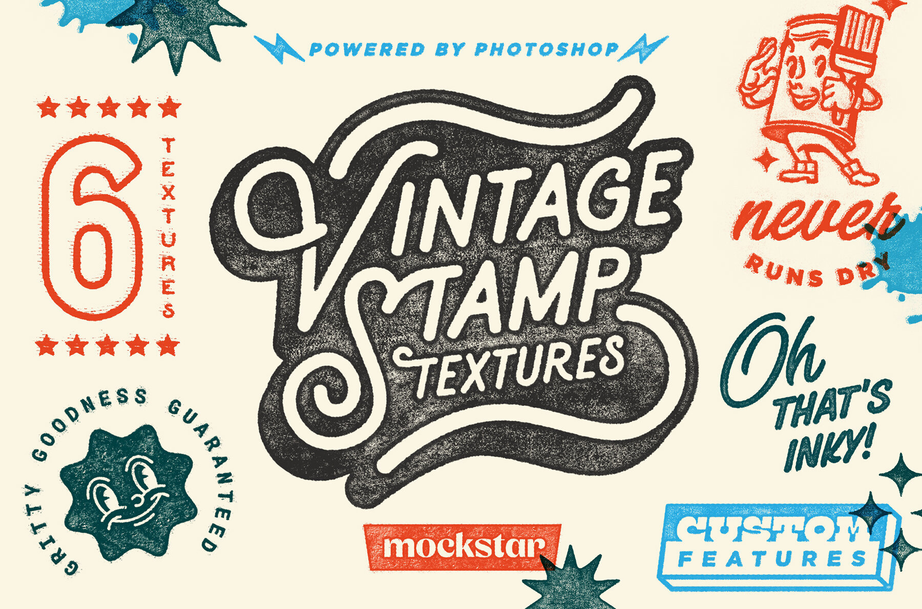 Vintage Stamp and Retro Print Bundle 3