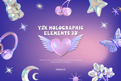 Y2K Holographic Elements 3D