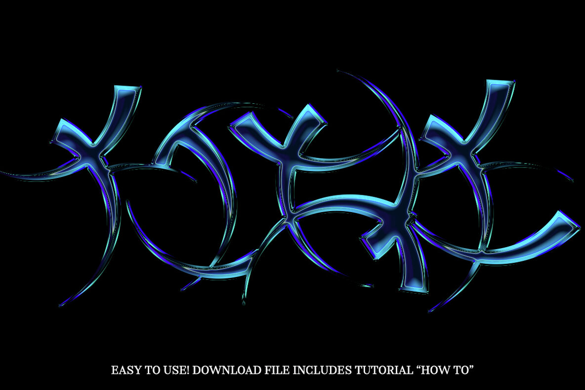 Chrome Text Layer Styles Bundle 4
