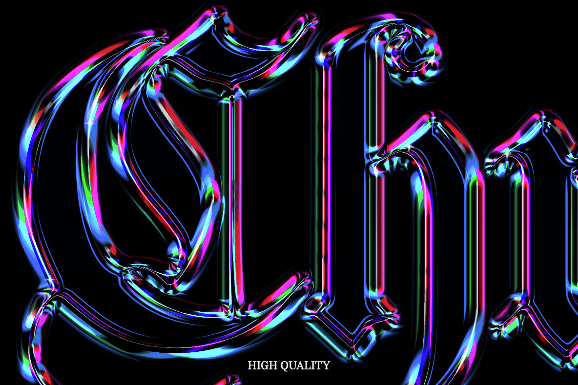 Chrome Text Layer Styles Bundle 5