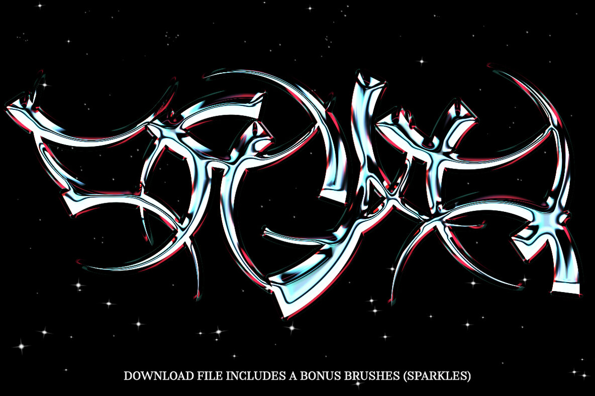 Chrome Text Layer Styles Bundle 6