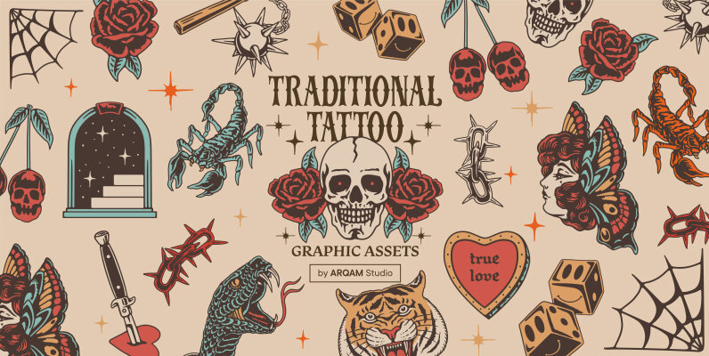 Traditional Tattoo Graphic Assets