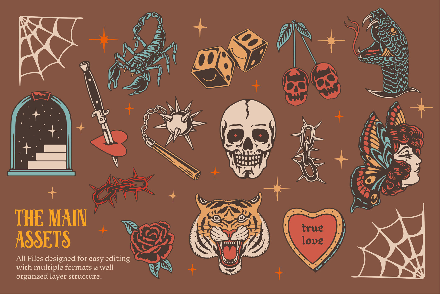 Traditional Tattoo Graphic Assets 2