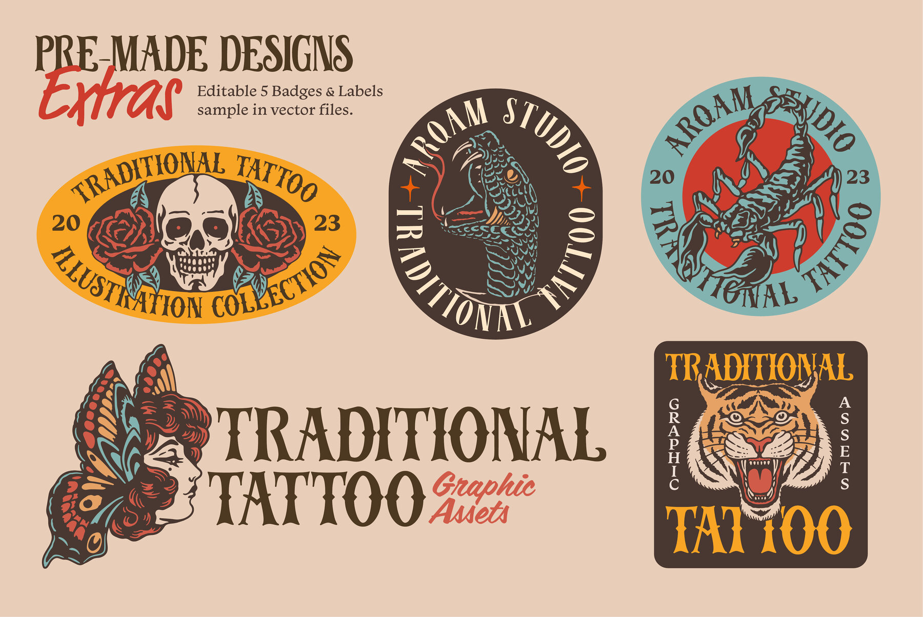 Traditional Tattoo Graphic Assets 8