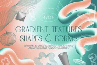 Gradient Textures  Shapes   3D Objects  Letters