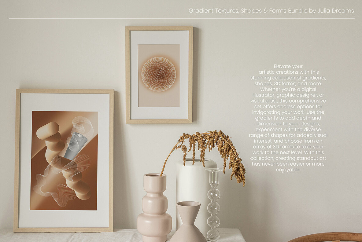 Gradient Textures   Shapes   3D Objects   Letters 2