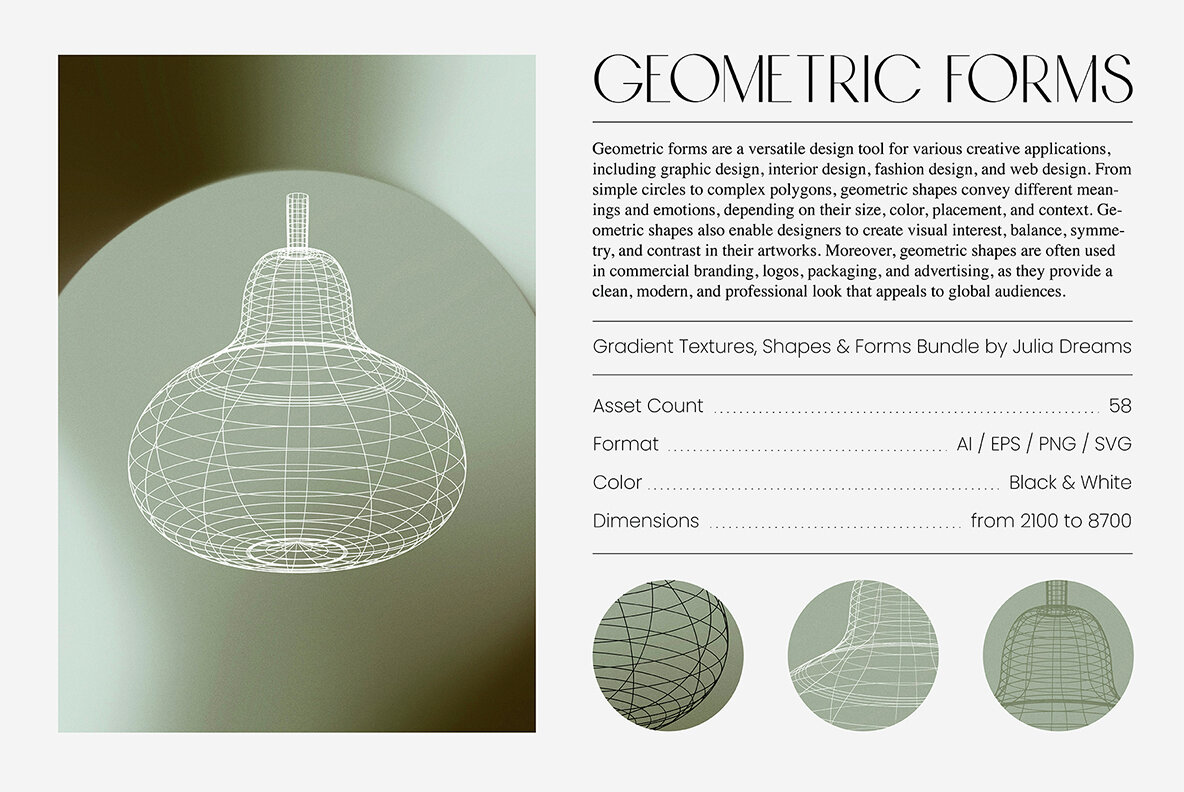 Gradient Textures   Shapes   3D Objects   Letters 4