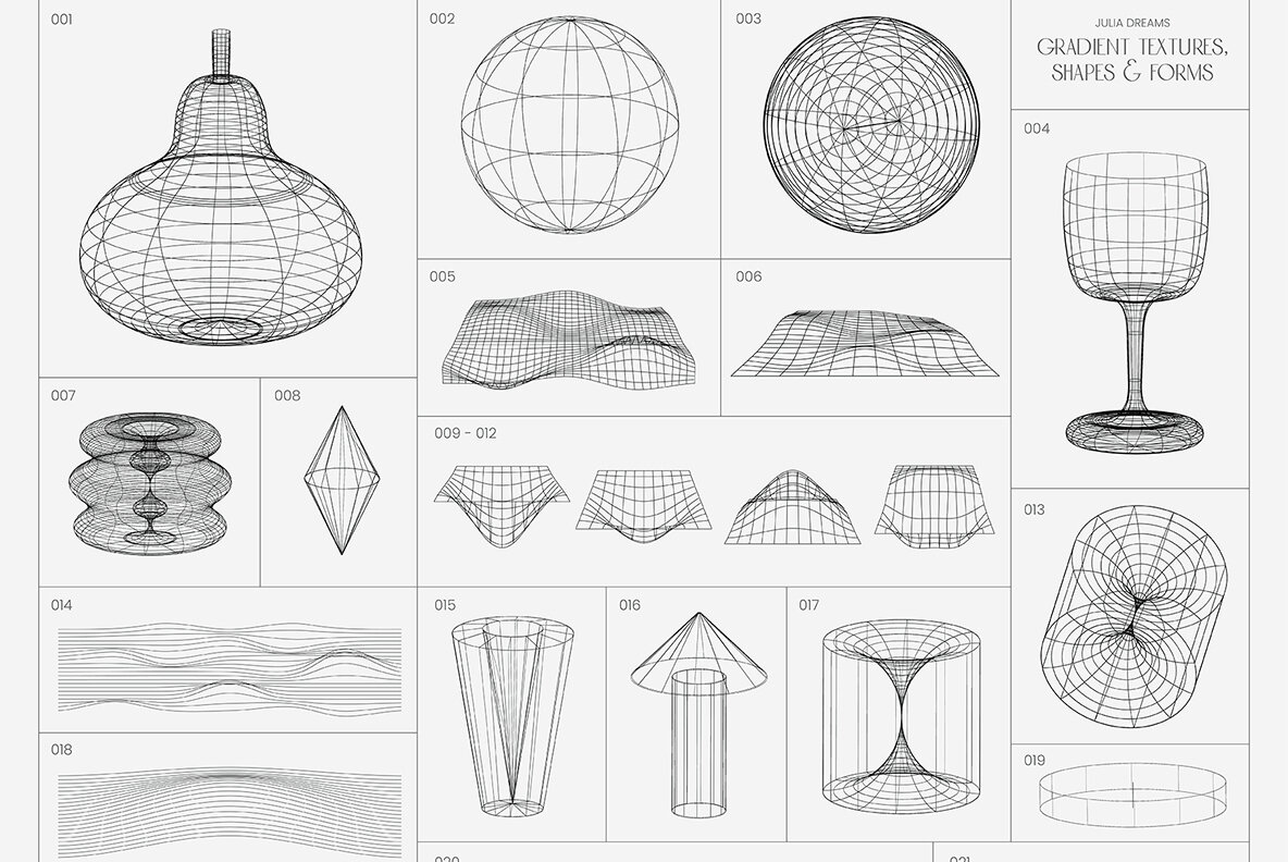 Gradient Textures   Shapes   3D Objects   Letters 5