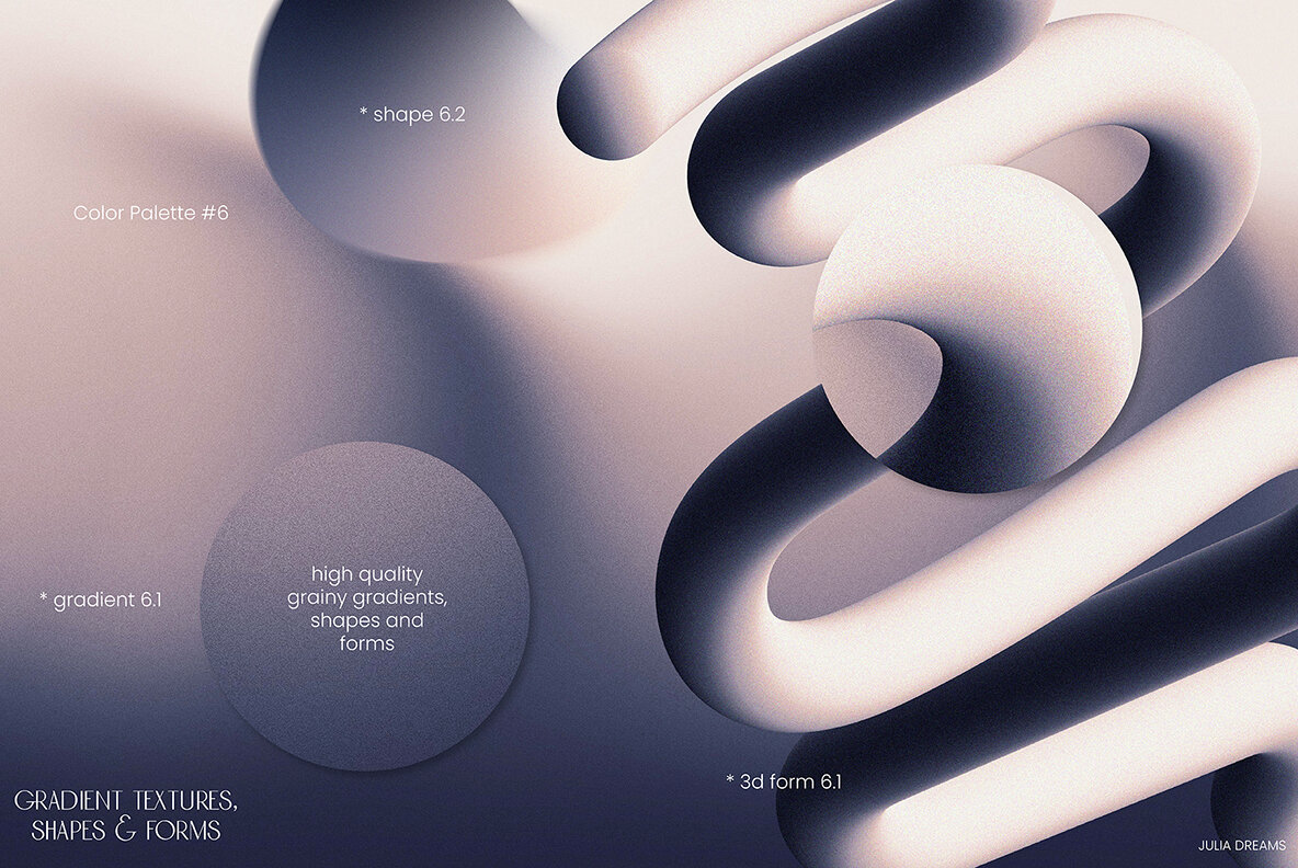 Gradient Textures   Shapes   3D Objects   Letters 11