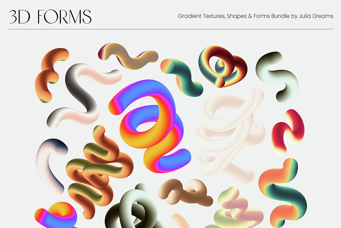 Gradient Textures   Shapes   3D Objects   Letters 13