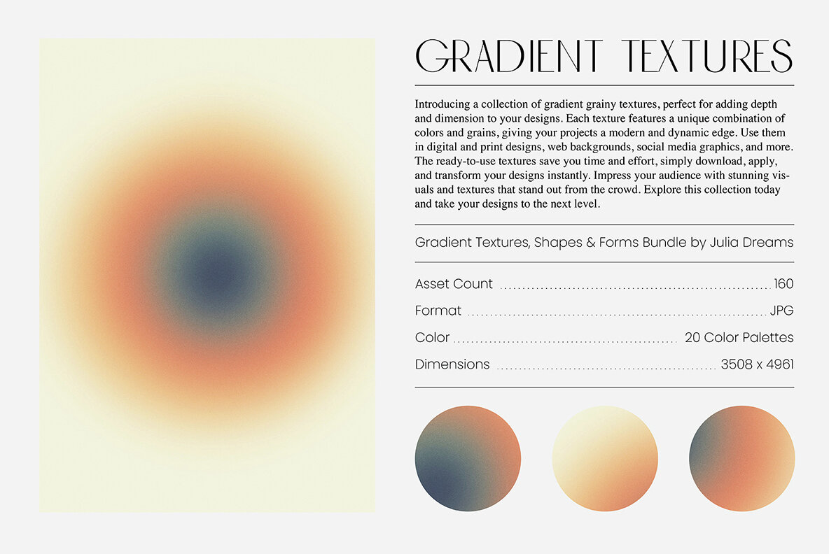 Gradient Textures   Shapes   3D Objects   Letters 15
